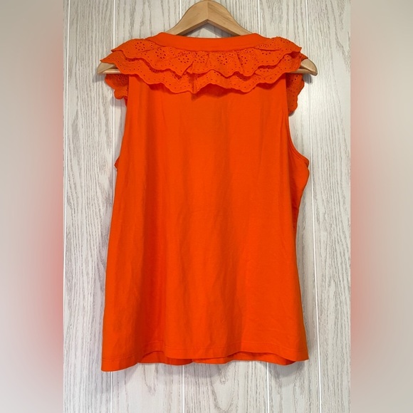 LAUREN RALPH LAUREN Petite Ruffled Sleeveless V-Neck Top Size L - Picture 4 of 5